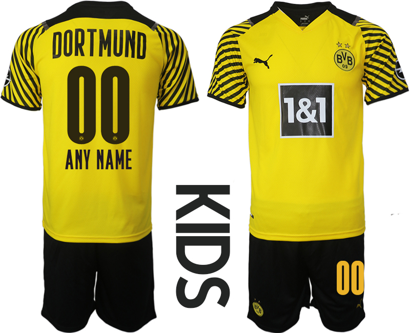 Dortmund home kids any name&number 2021/22 Soccer Kit